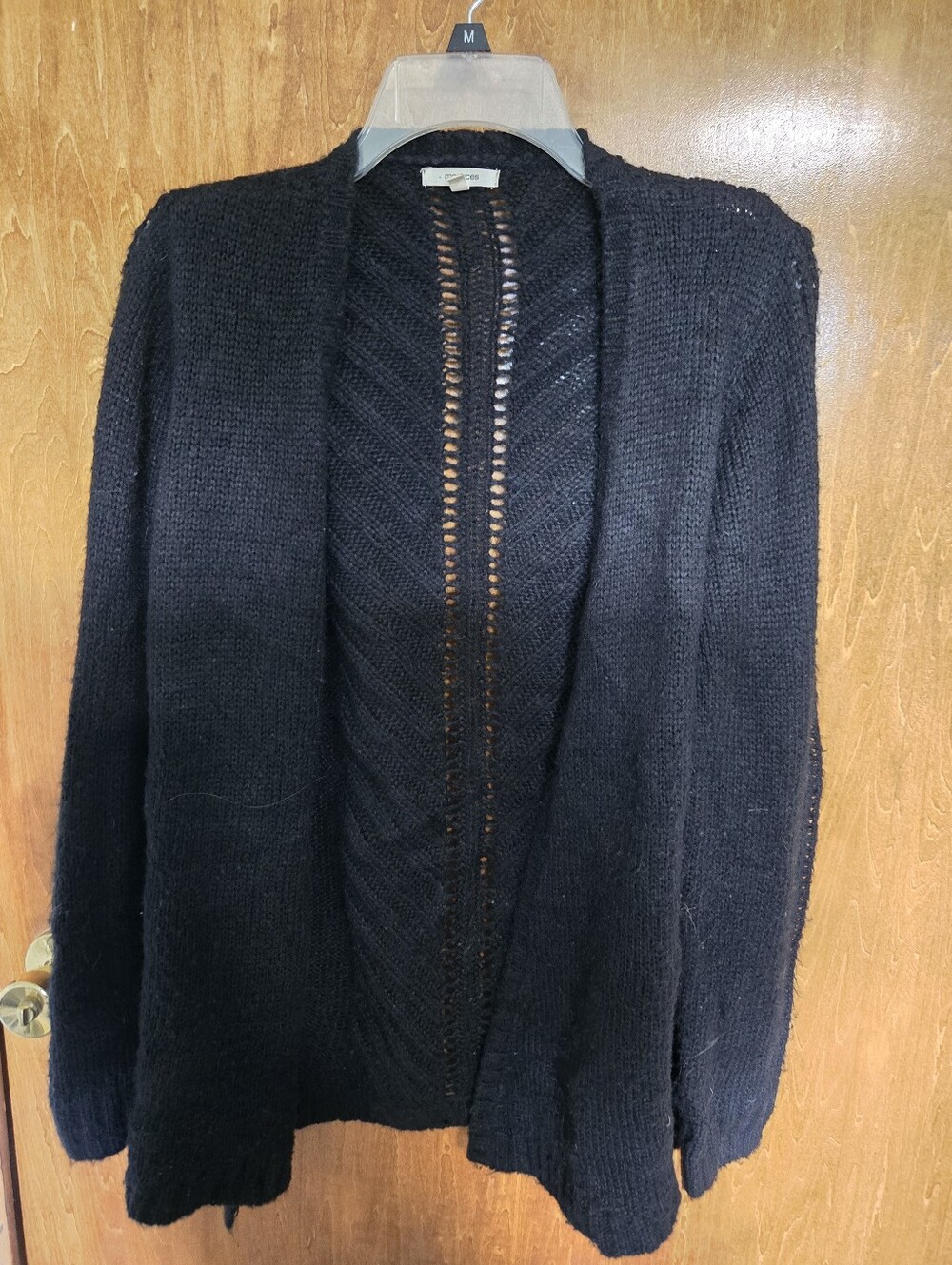 Maurices Black Open-Front Knit Cardigan